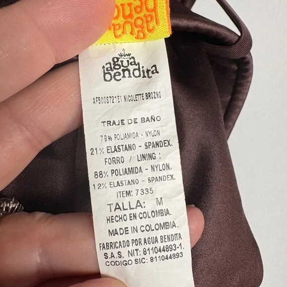 AGUA BENDITO | $255 Nicolette Bronzo 7335 Brown One Piece Swimsuit with Belt M - Picture 9 of 14